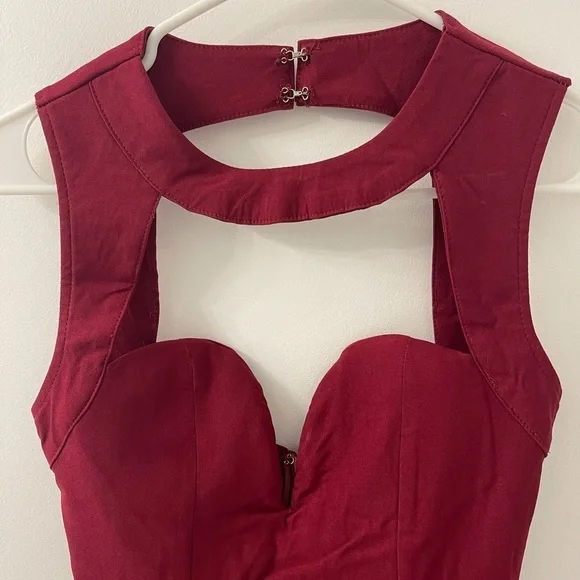 NWOT! Tobi bodycon burgundy dress - Picture 2 of 7